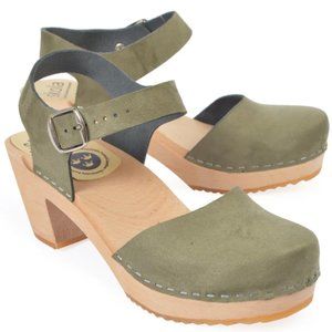 Skola Scandanavian Susannah Clogs Green Size 36